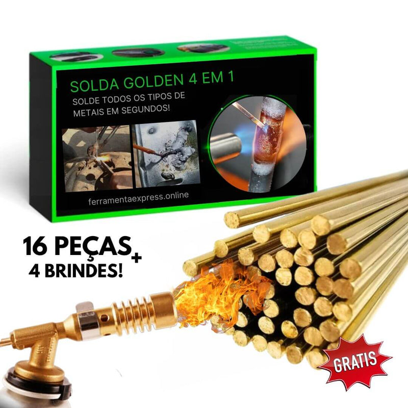 Solda Golden Titanium 4 em 1 | Kit Completo + Brindes Exclusivos 🎁